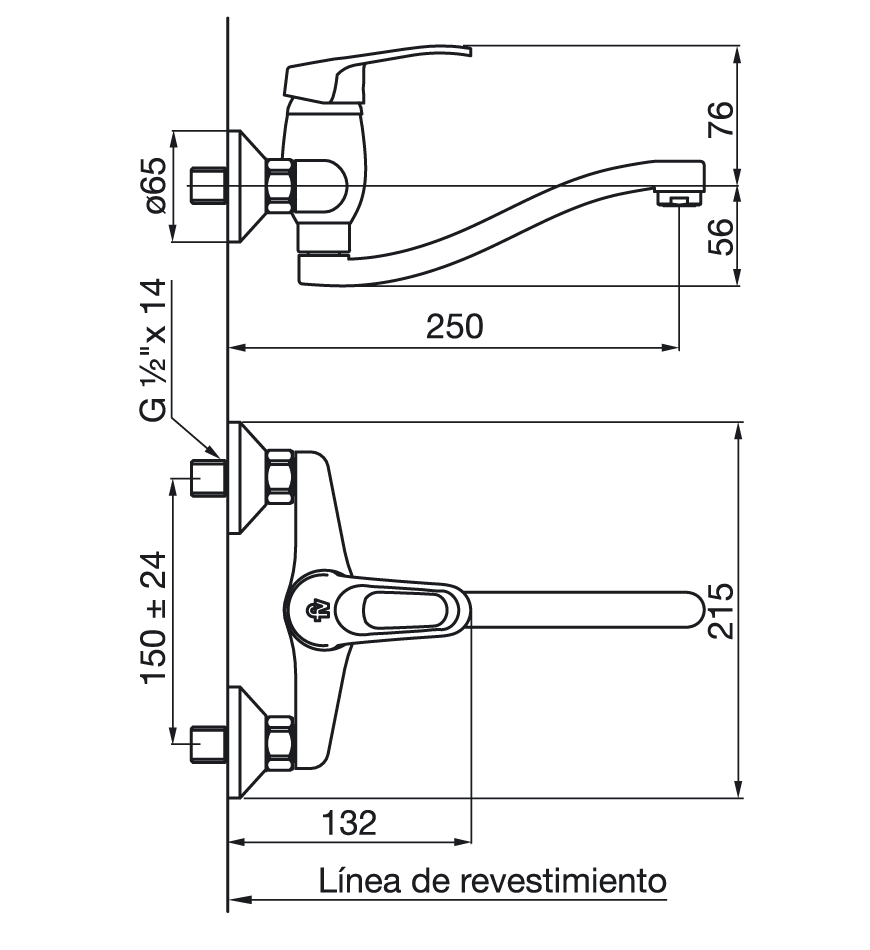 FV 406/B1 ARIZONA MONOCOMANDO COCINA DE PARED CR. - Image 2