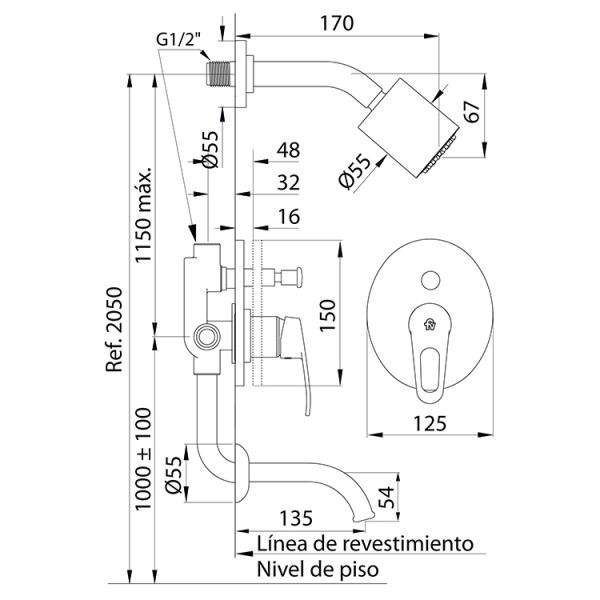 FV 106/L2 EPUYEN MONOC. DUCHA C/TRANSF.CR  - Image 2