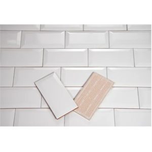 AZULEJO 7,5X15 SUBWAY BLANCO BRILLANTE BISELADO CJ.1,53M2