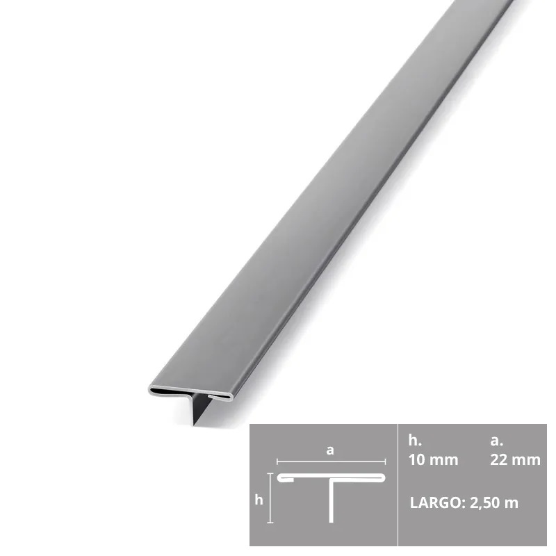 ATRIM UNION HONGO 2631 22MM AC. INOX. ESMERILADO X2,5 MT