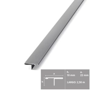 ATRIM UNION HONGO 2631 22MM AC. INOX. ESMERILADO X2,5 MT