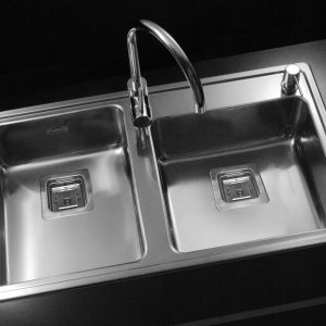 JOHNSON QUADRA Q085AD BACHA DOBLE SOBREP. 85,5X48,2X17,5 (C/AG. P/DOSIF.)