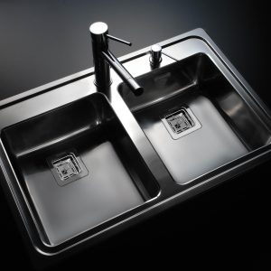 JOHNSON QUADRA Q084AD BACHA DOBLE SOBREP. 83,8X55,9X17,5 (C/AG. P/DOSIF.)