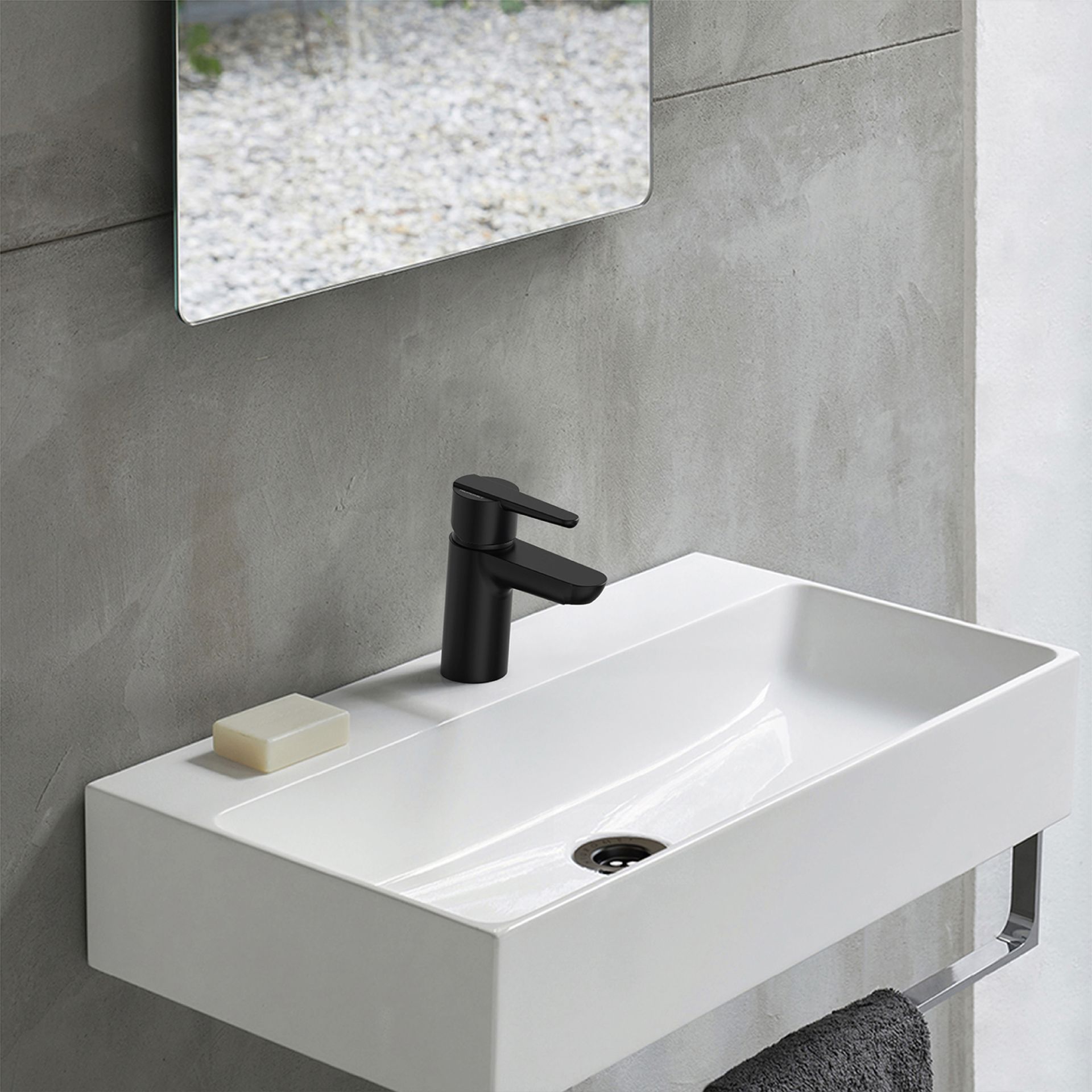 HIDROMET 8401NEGR FLAT LAVATORIO MONOCOMANDO BLACK - Imagen 3