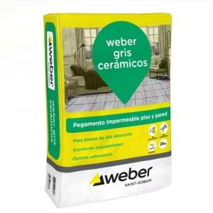 PEGAMENTO WEBER GRIS X 25 KG X UNID.
