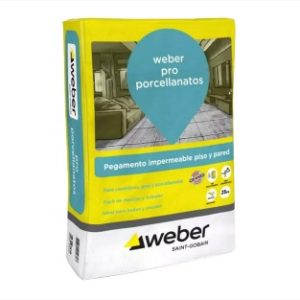 PEGAMENTO WEBER PRO PORCELLANATOS GRIS X 25 KG