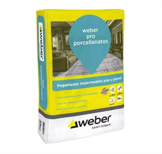 PEGAMENTO WEBER PRO PORCELLANATOS GRIS X 25 KG
