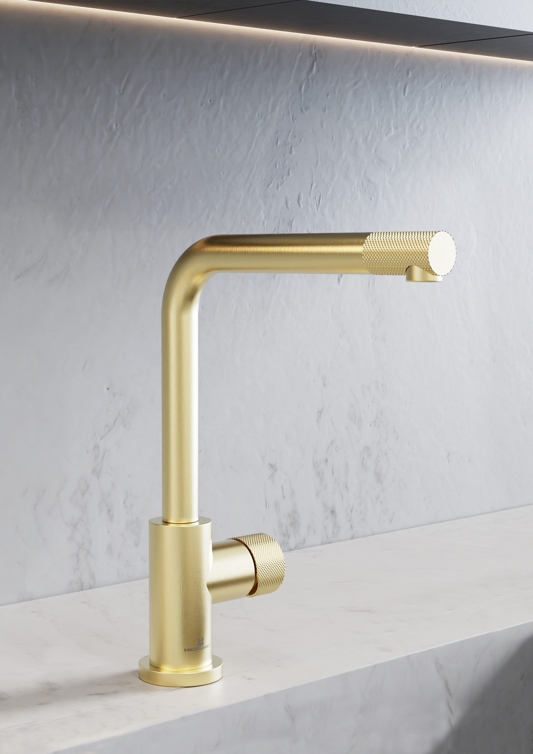 HIDROMET 9870GOLD TEXTURE MONOC. COCINA PICO RECTO GOLD - Imagen 3