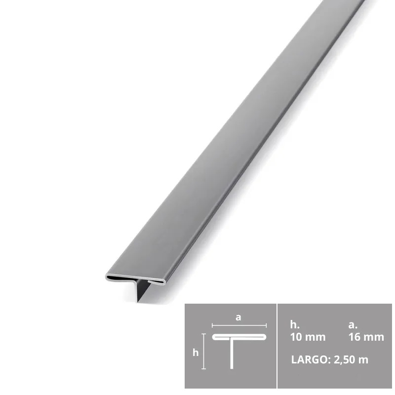 ATRIM HONGO 2630 16MM ESMERILADO AC. INOX. X2,5 MT