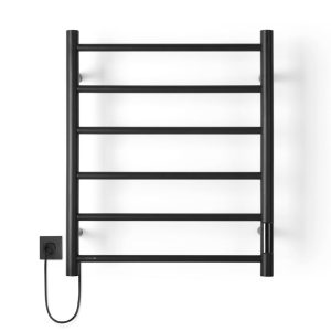 ATRIM TOALLERO ELEC. 1119+COCO FLOW 60X50X12CM AC. NEGRO MATE HAS