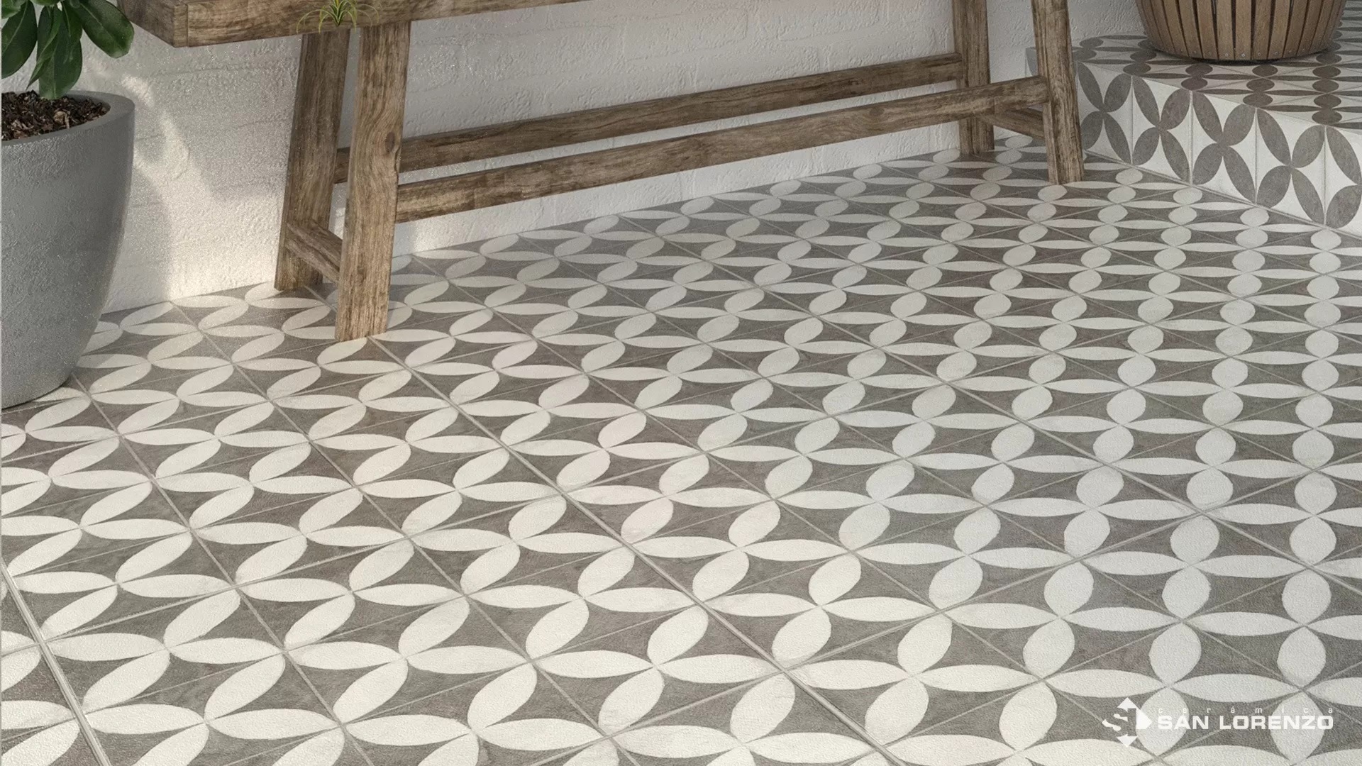 CERAMICA SAN LORENZO 45X45 5745 FLOWER FIT WHITE CJ 2,255 M2 - Imagen 2