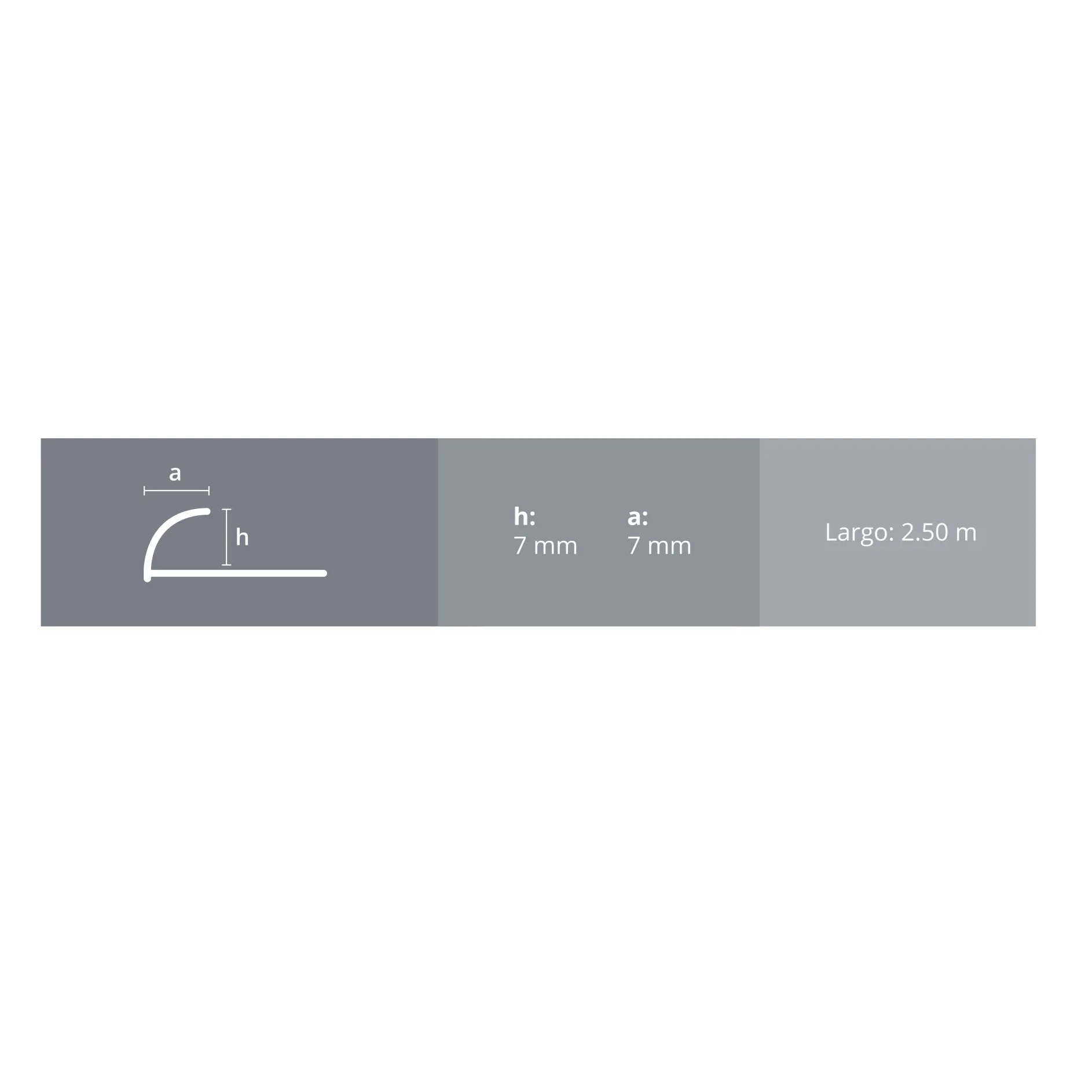 ATRIM GUARDACANTO 3474TXT ARCO ALUMINIO 7MM X 2,5M TIZA STONE - Imagen 2