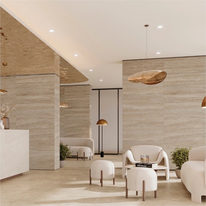 TAU 60X120 PORC. TRAVERTINO ALMOND CJ.1,44 M2 - Imagen 2